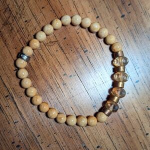 Tan Wooden Beaded Bracelet